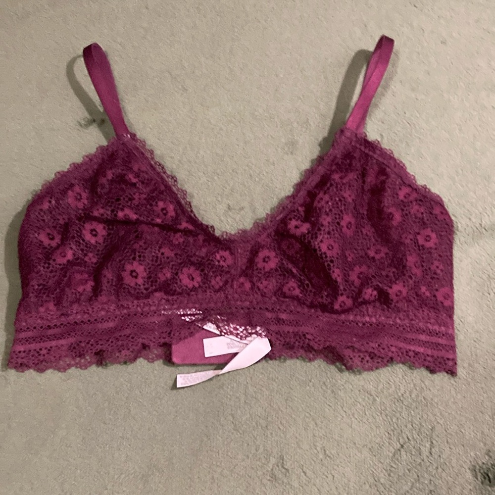 Victoria's Secret Purple Lace Longline Bralette